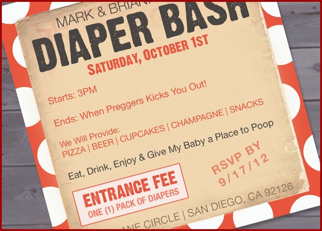 Free Diaper Party Invitations Templates Pdf