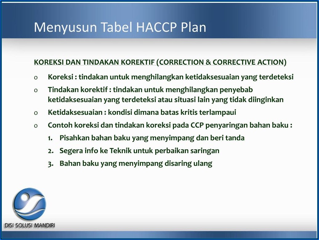 Haccp Plan Form 11