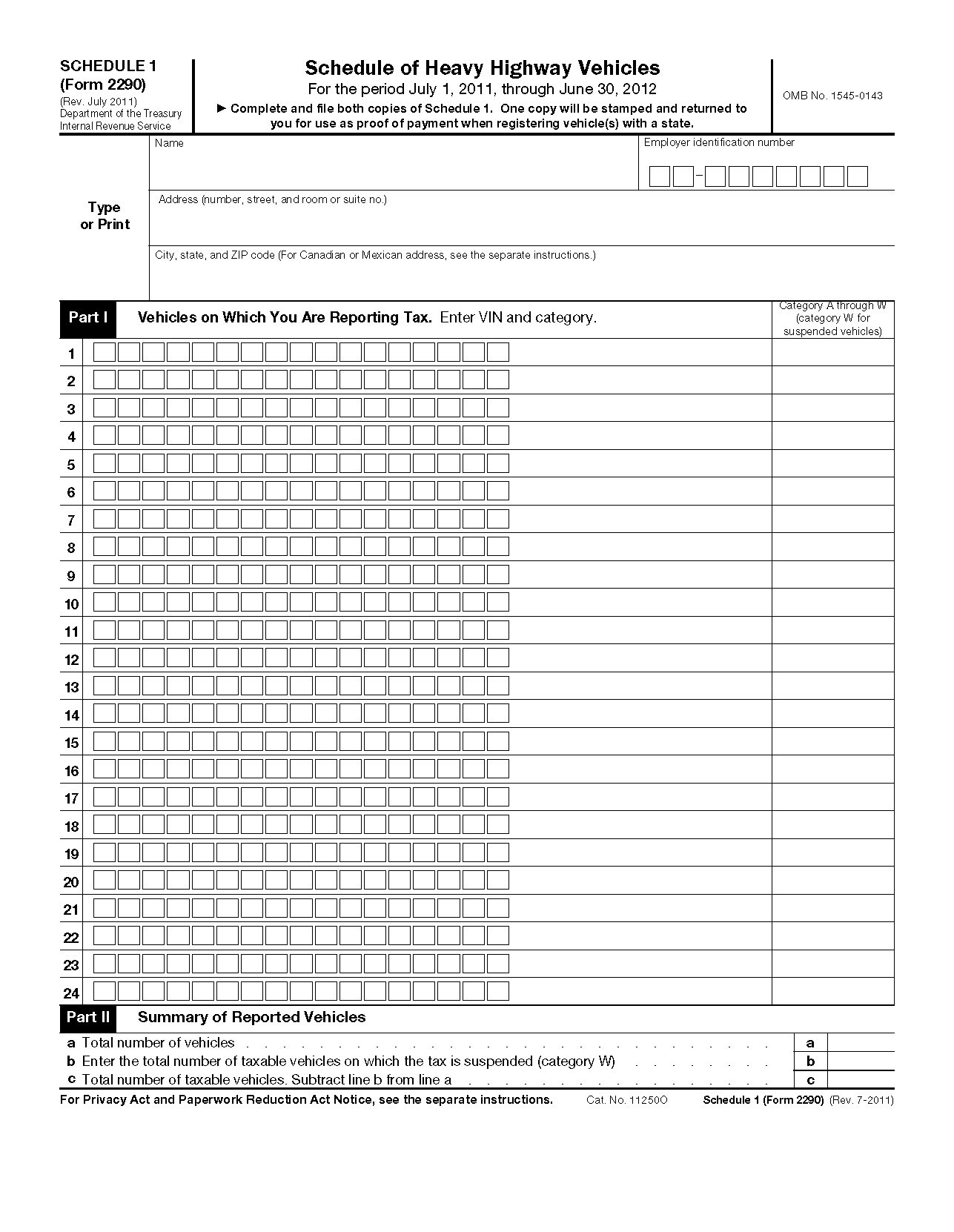 Highway Use Tax Form 2290
