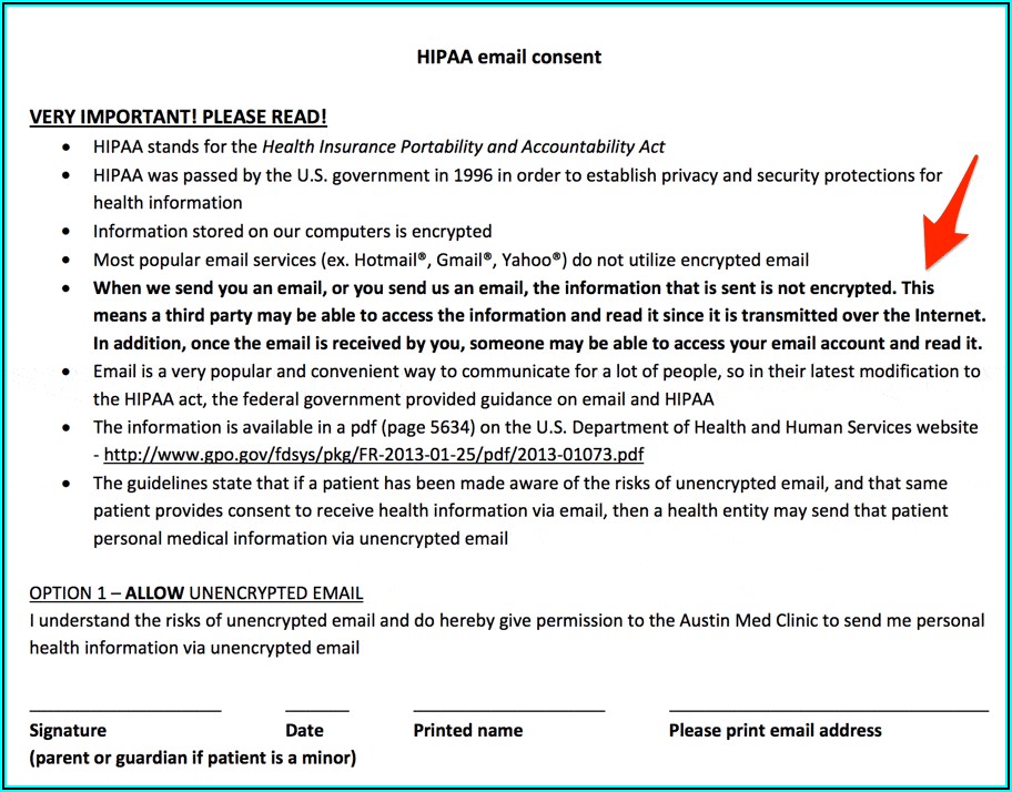 Hipaa Compliant Phi Release Form