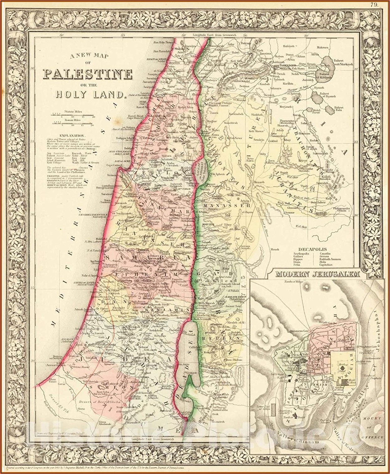 Historic Map Of Palestine