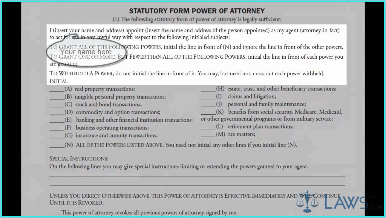 How To Complete A Power Of Attorney Form