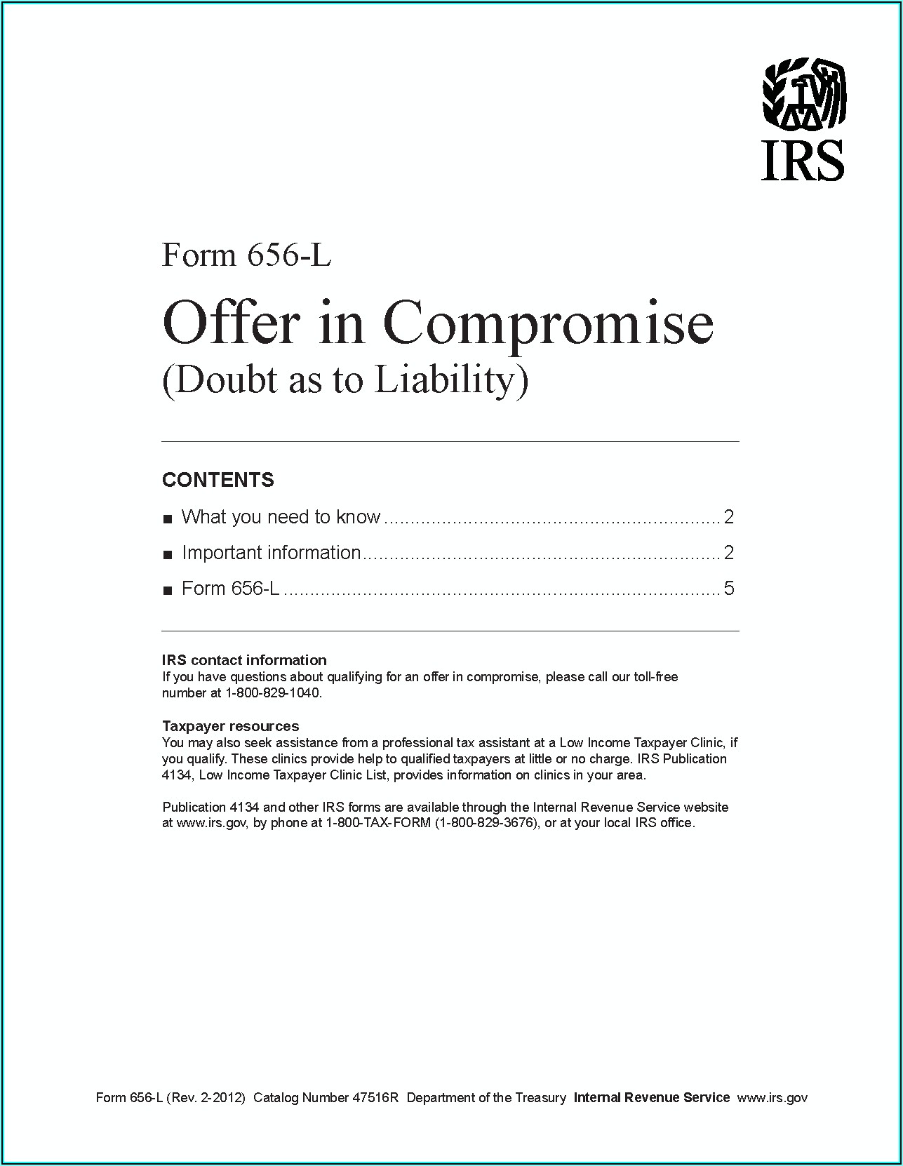 Irs.gov Offer In Compromise Form