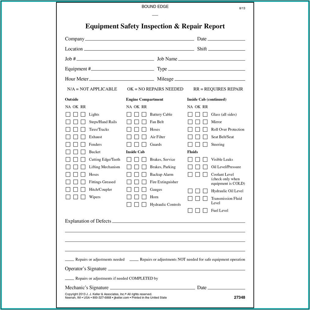 Jj Keller Crane Inspection Form