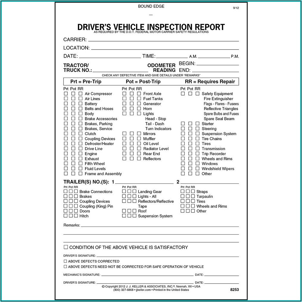 Jj Keller Dot Inspection Forms