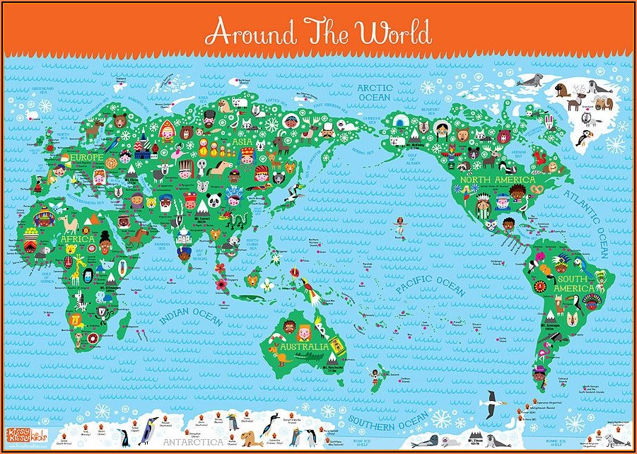 Laminated World Map Poster Nz