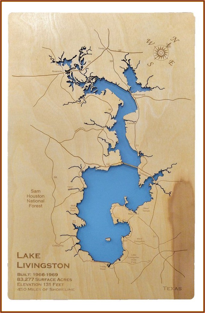 Laser Cut Wood Lake Maps