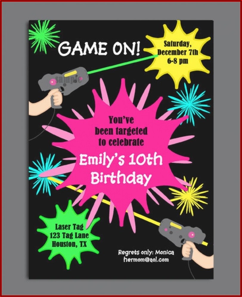 Laser Tag Birthday Party Invitation Template Free