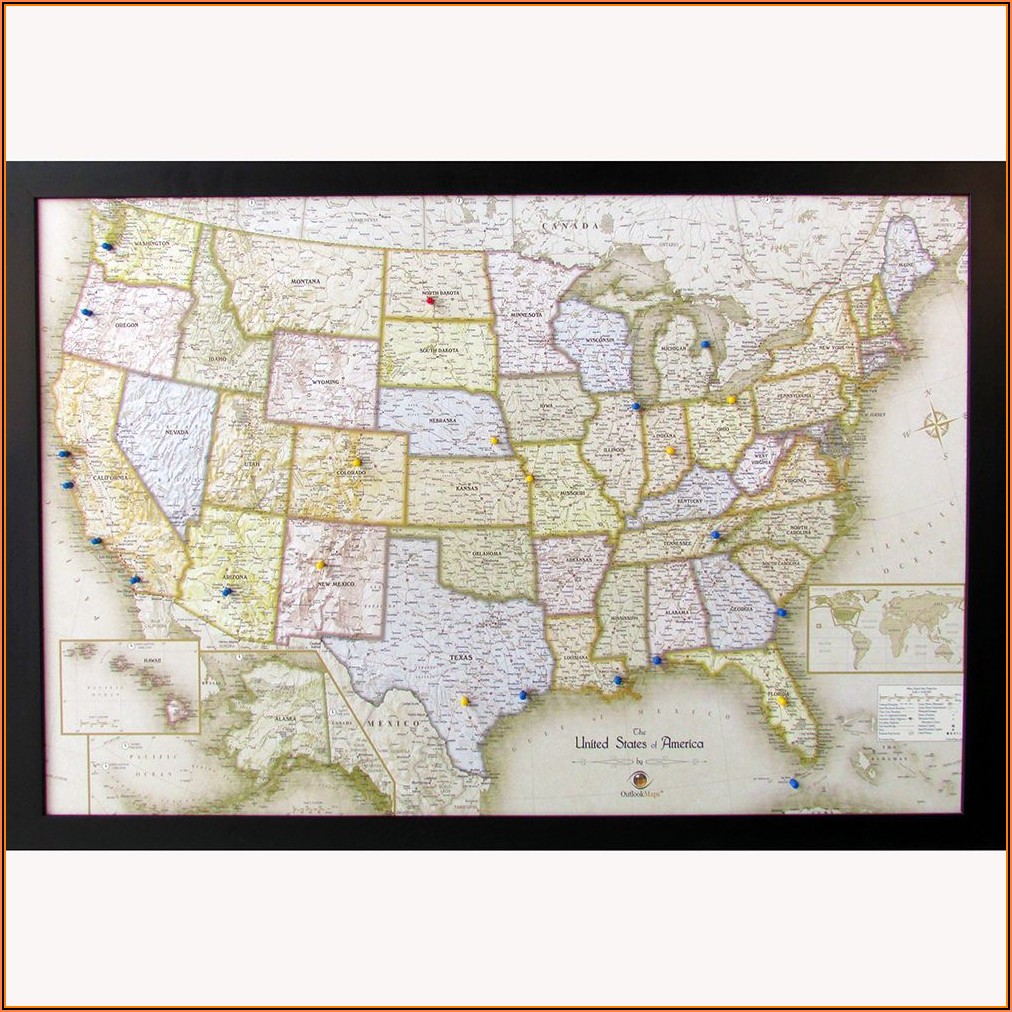 Magnetic Wall Map Of Usa