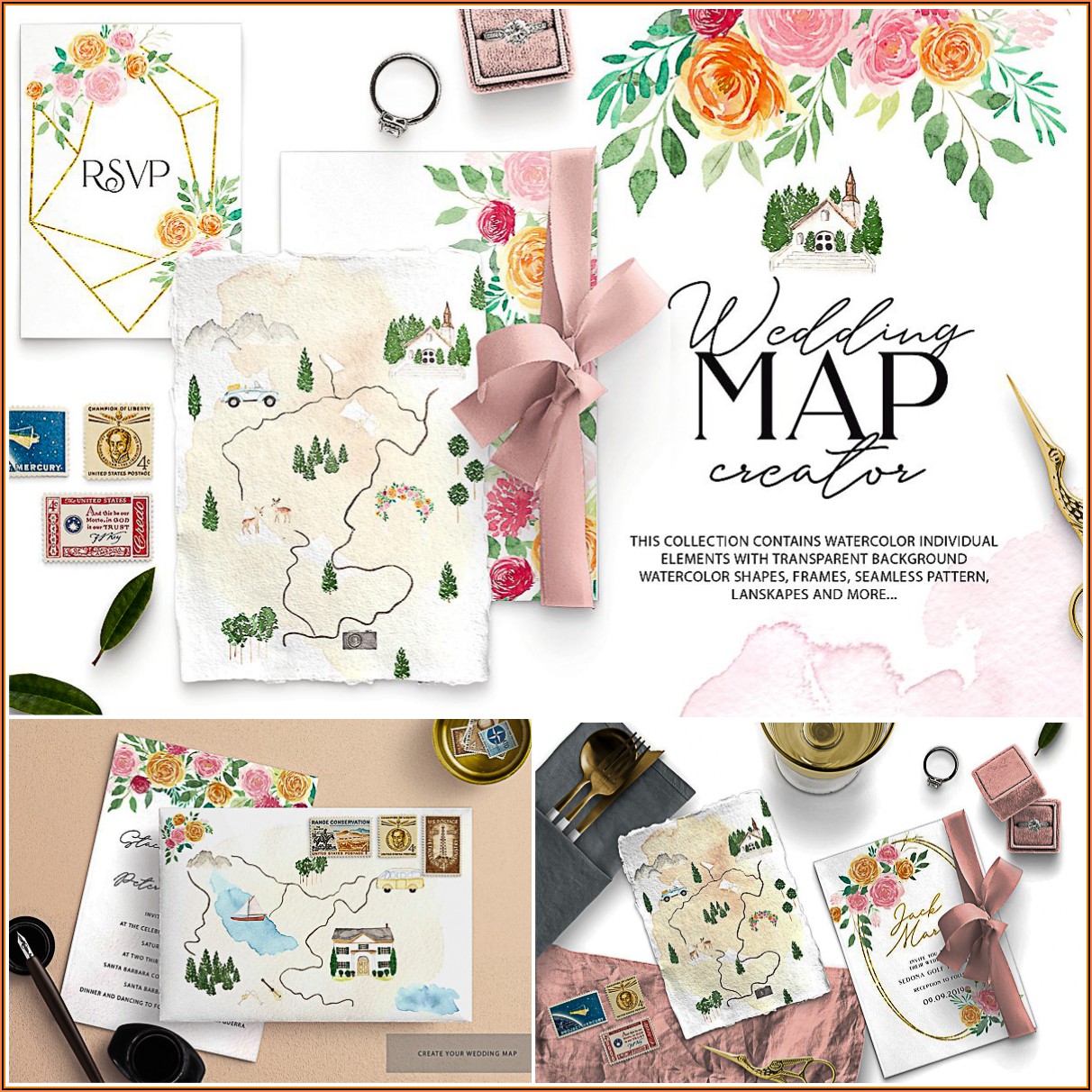 Map Maker Wedding Invitation