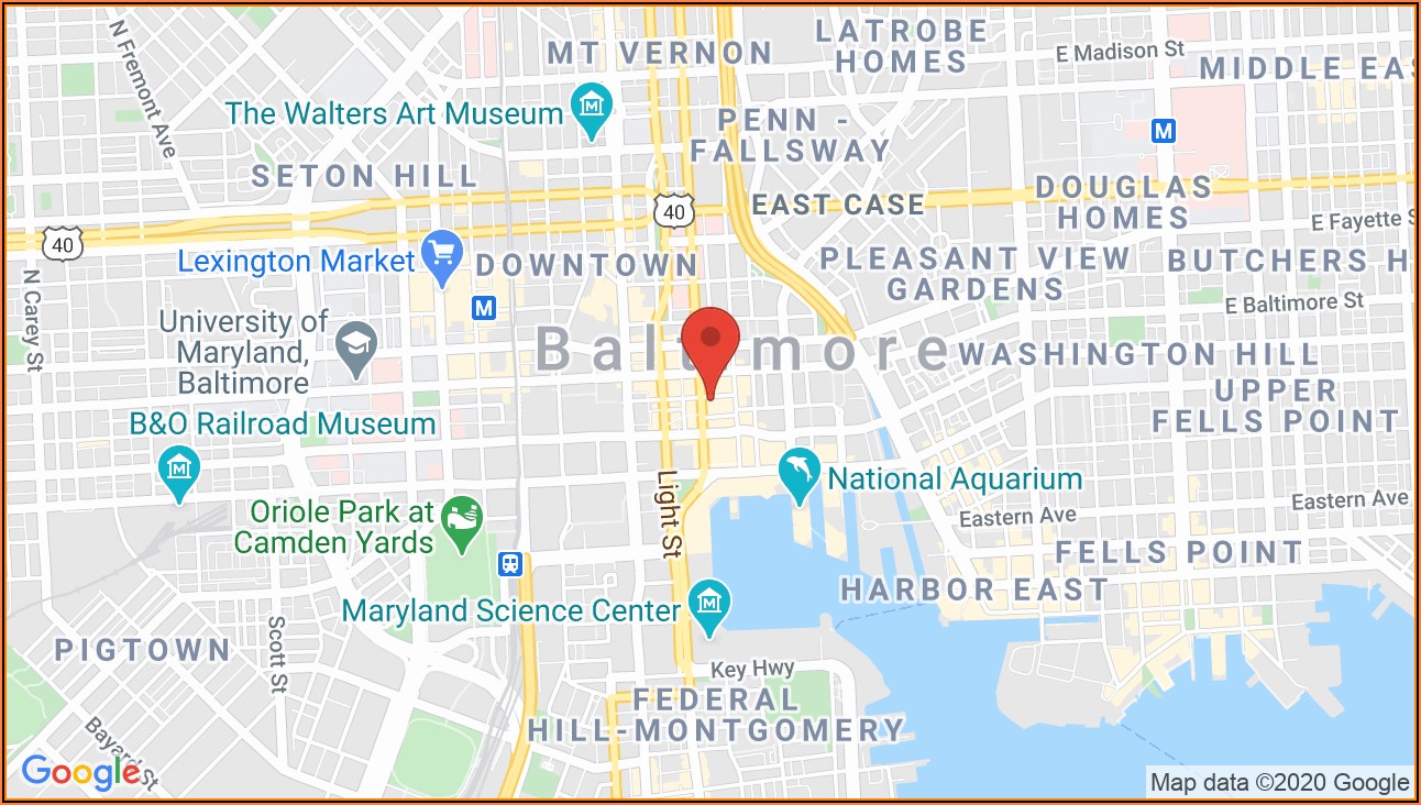 Map Of Baltimore Inner Harbor Hotels