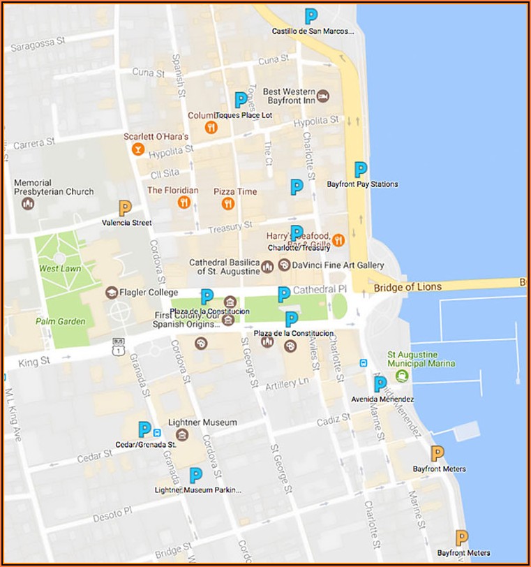 Map Of Downtown St Augustine Hotels
