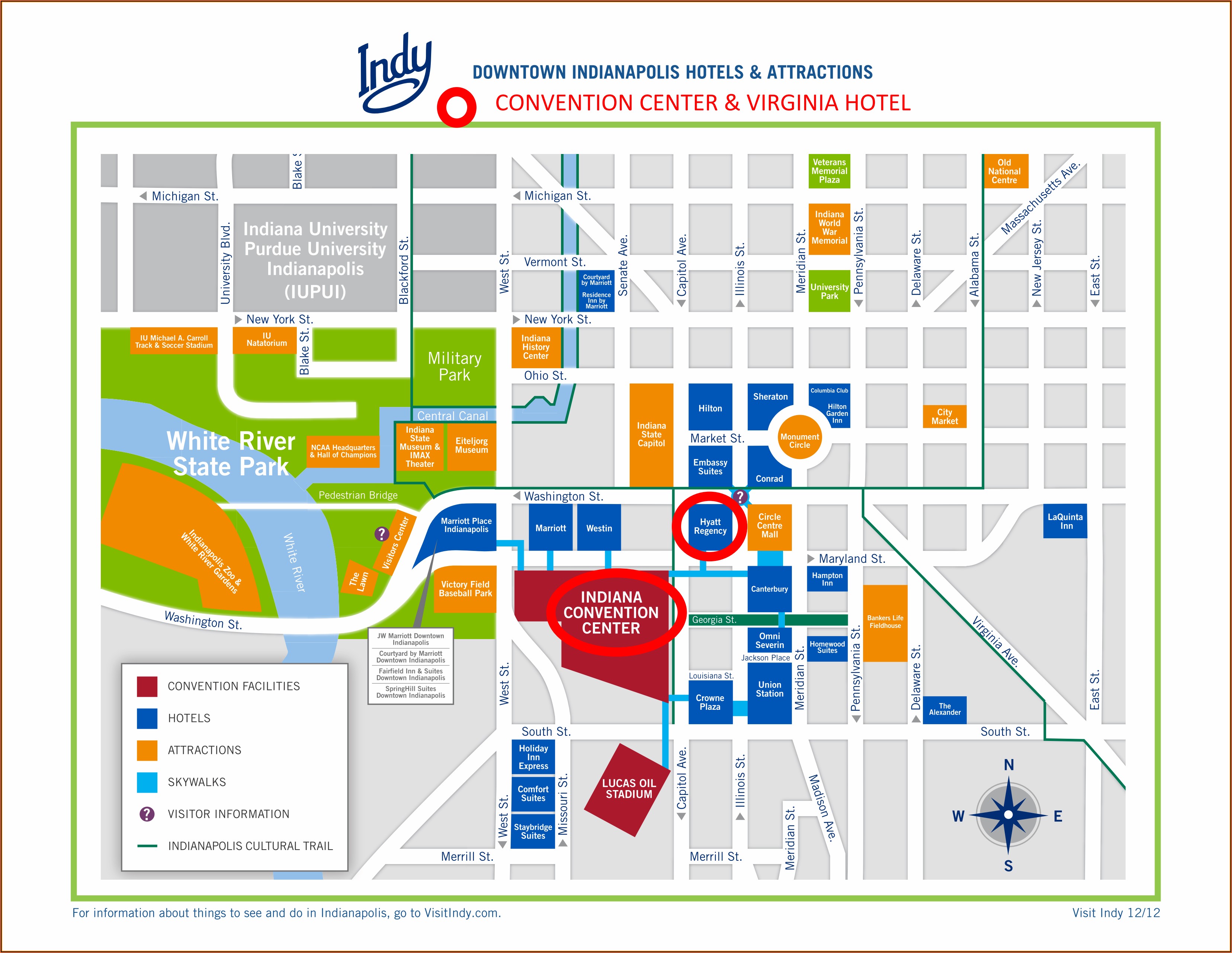 Map Of Hotels In Downtown Indianapolis