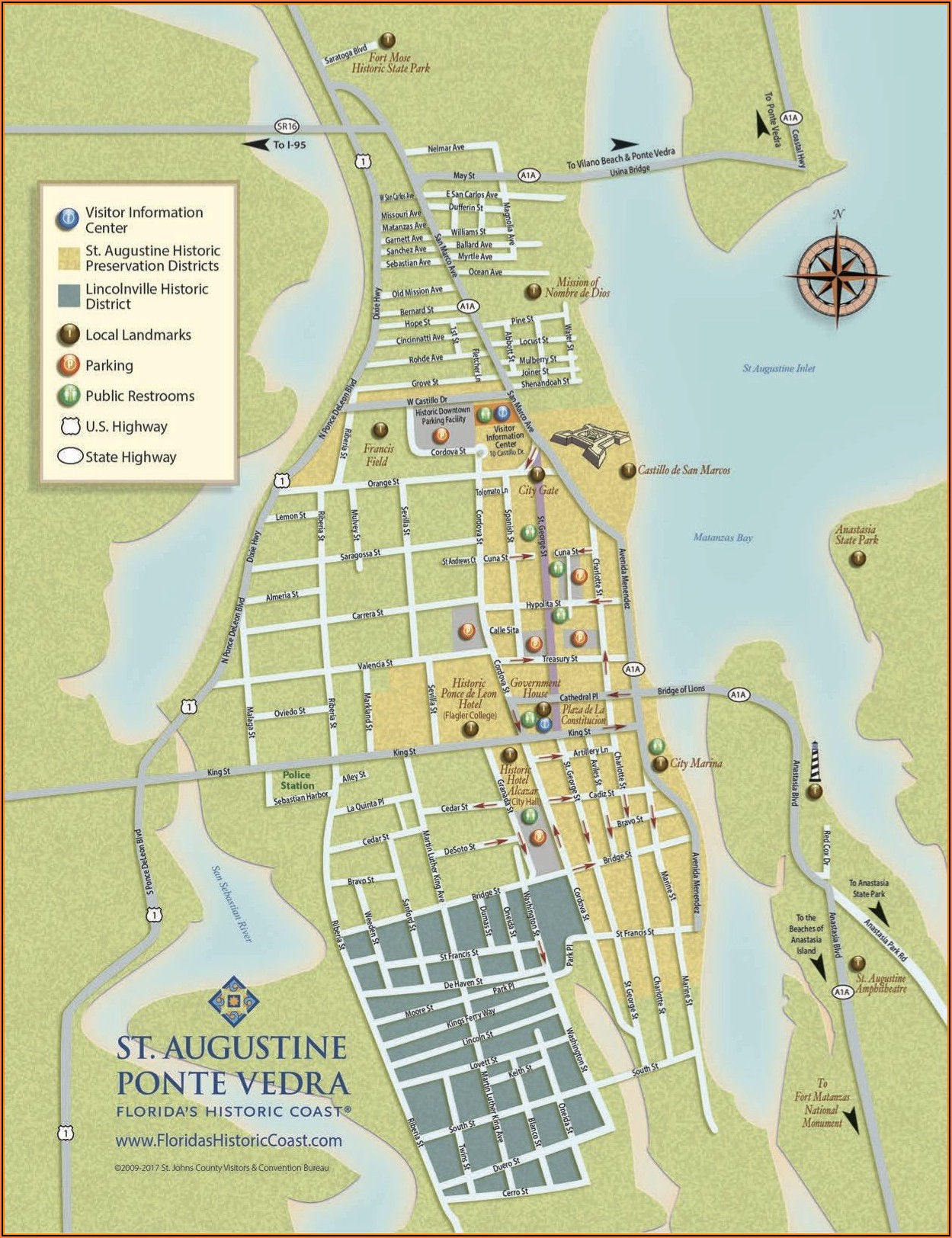Map Of Hotels In Historic St Augustine