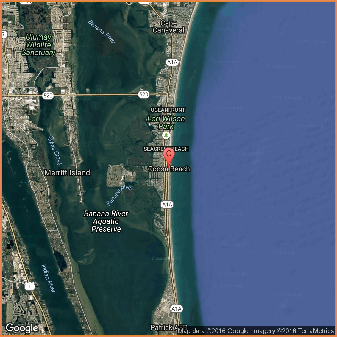 Map Of Hotels On Cocoa Beach Fl