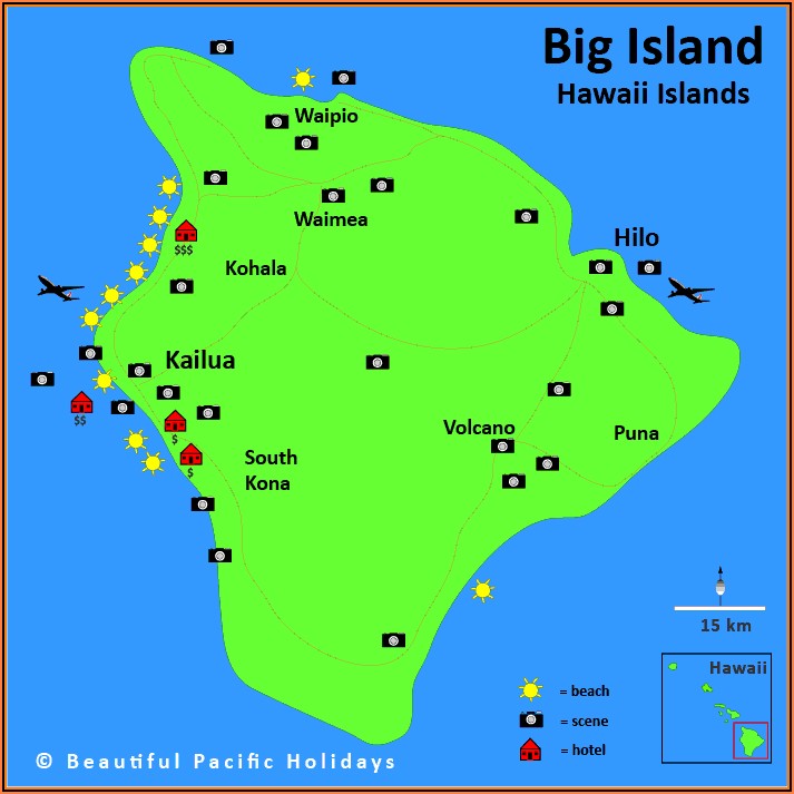 Map Of Kona Hawaii Hotels