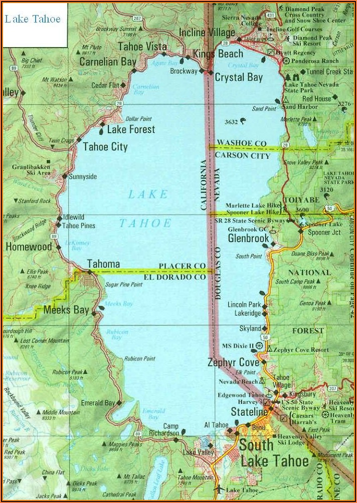 Map Of Lake Tahoe Hotels