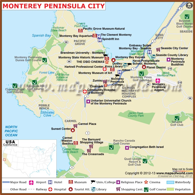 Map Of Monterey Hotels