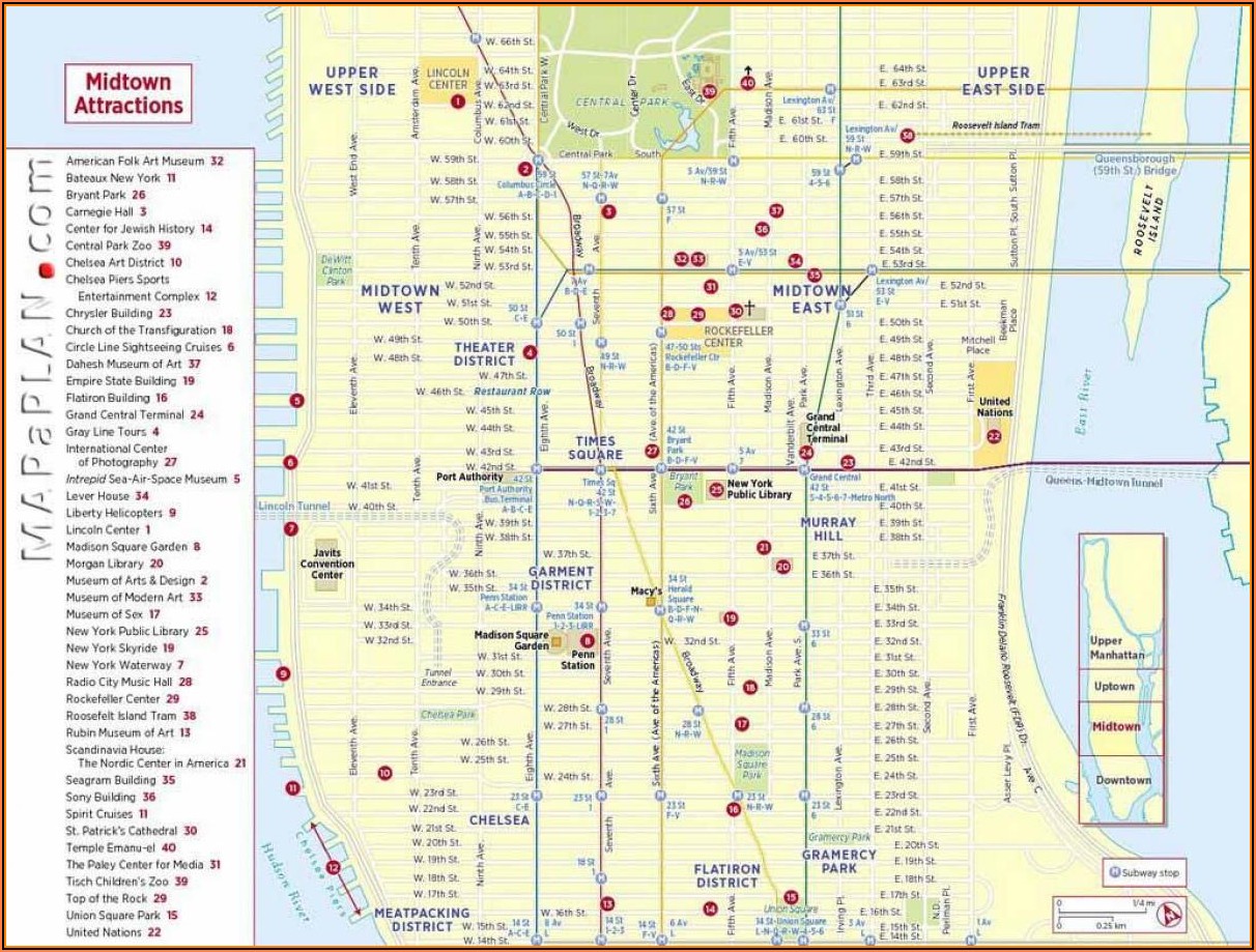 Map Of New York City Attractions Printable