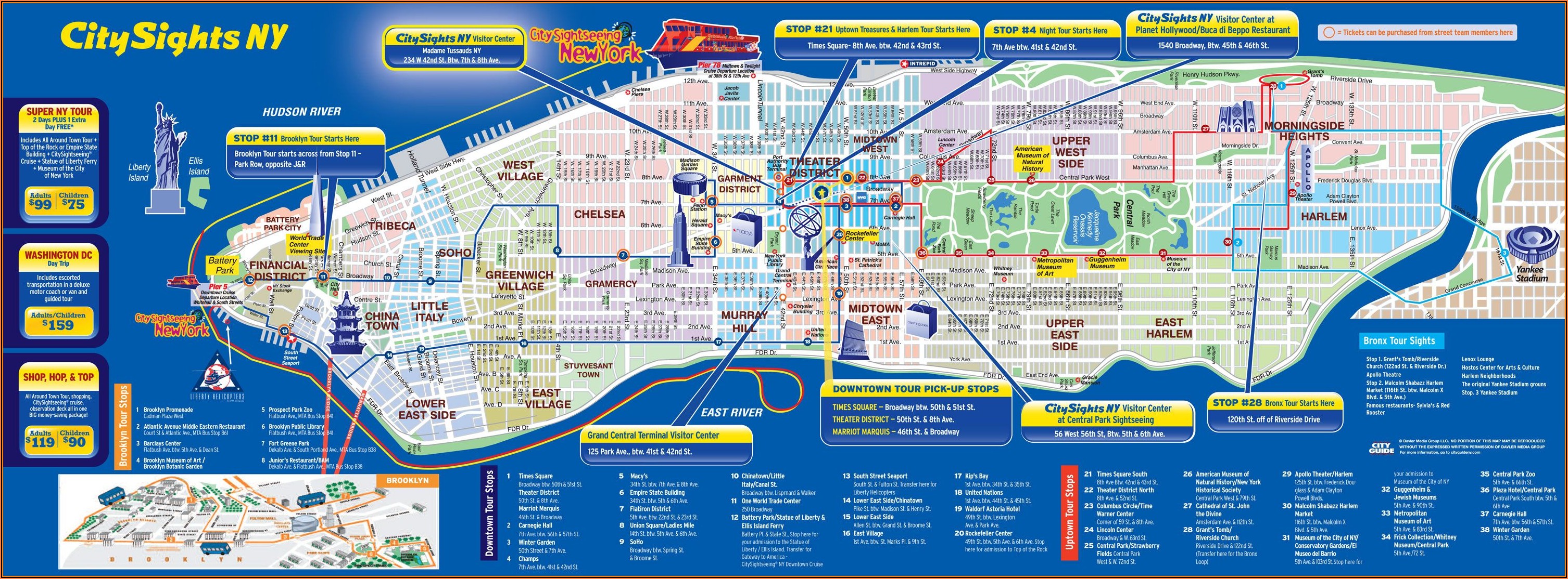 Map Of New York City Attractions
