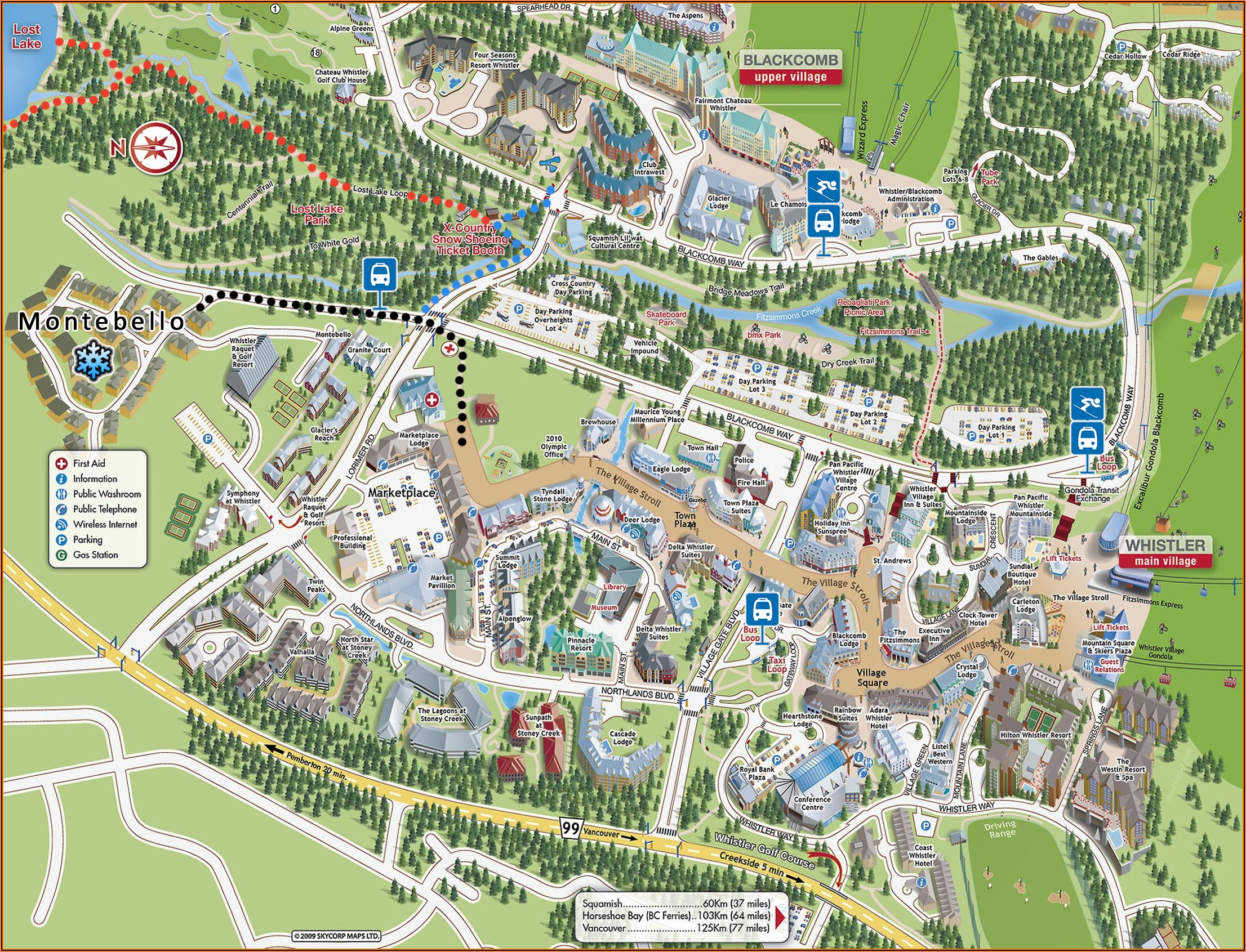 Map Of Whistler Village Accommodations