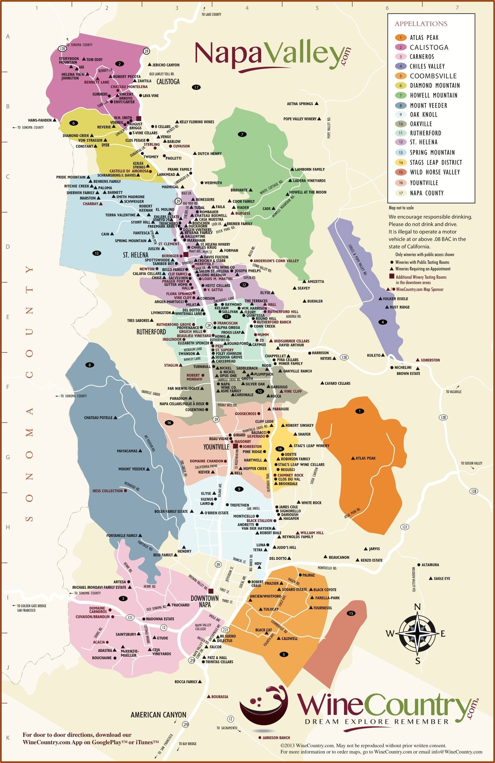 Maps Of Napa Valley Wineries