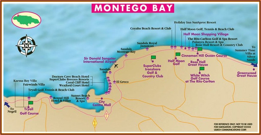 Montego Bay Jamaica Hotels Map
