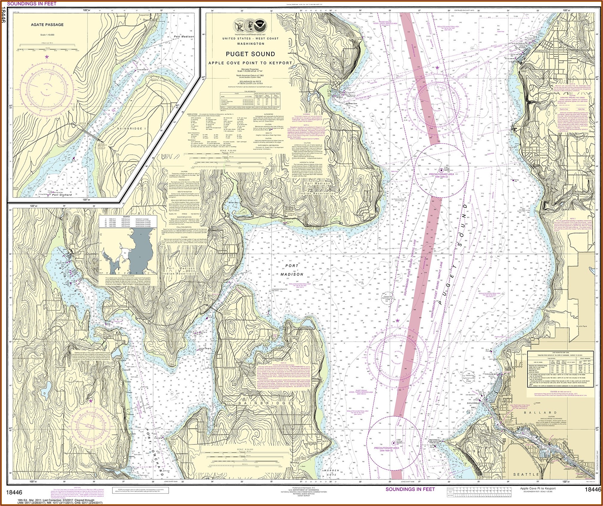 Nautical Maps Of Puget Sound