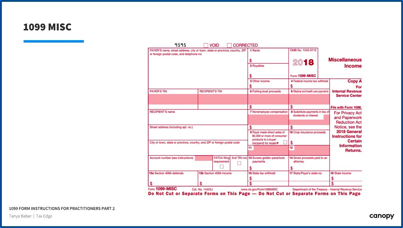 Order Form 1099 Misc 2018 From Irs