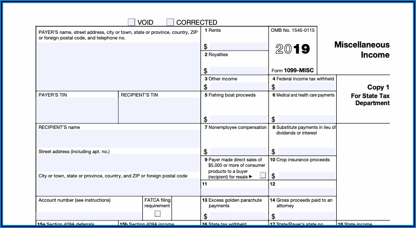 Order Form 1099 Misc 2019 From Irs