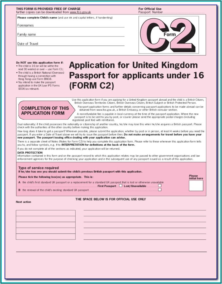 Passport Renewal Form Printable Uk