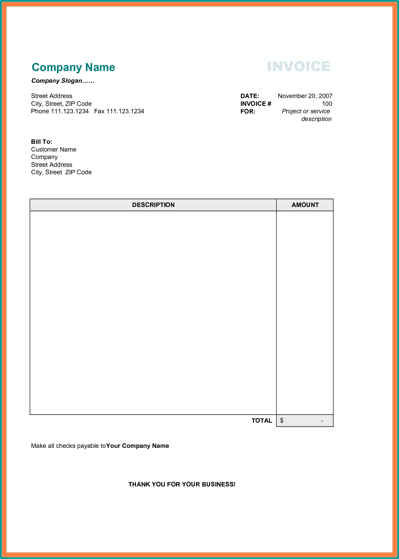 Print Invoice Forms