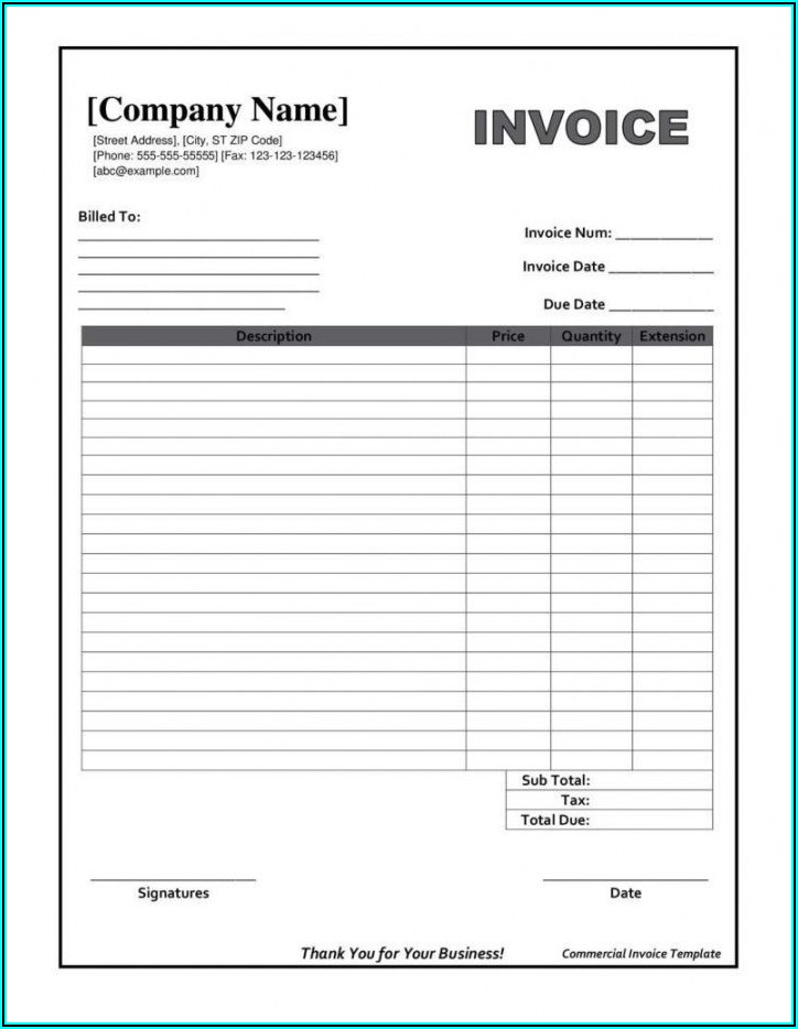 Printable Fillable Invoice