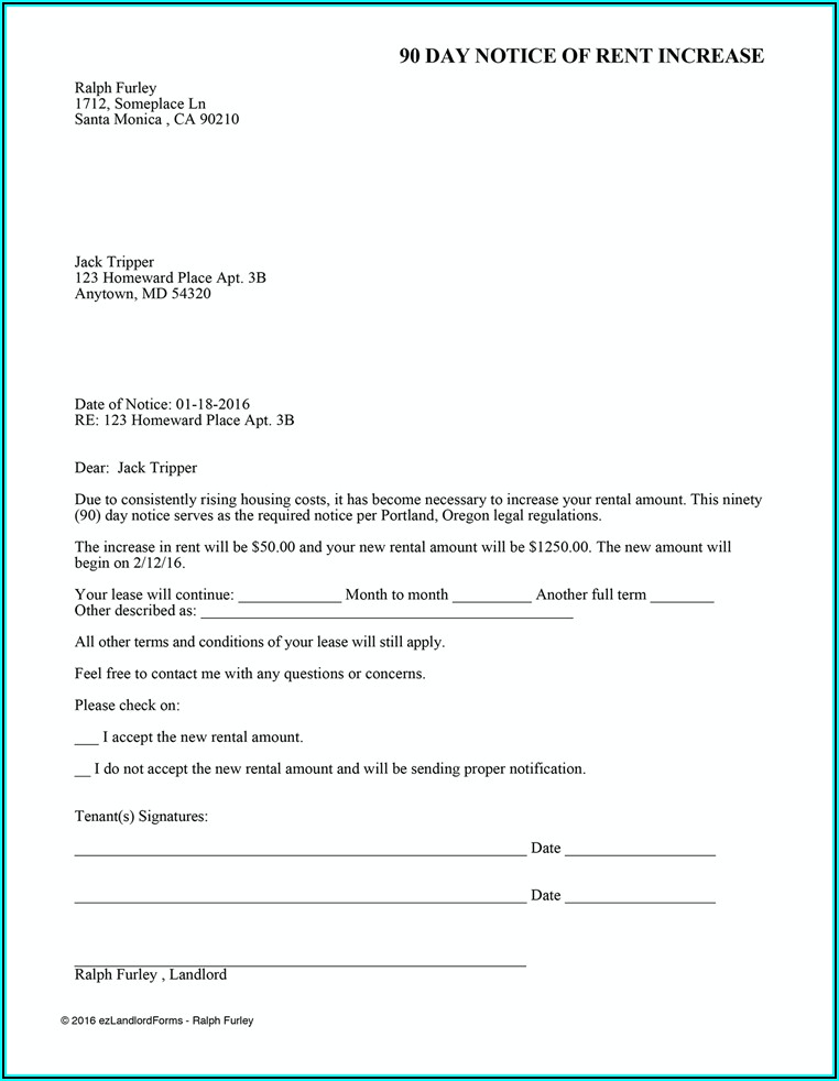 Rent Increase Notice Forms