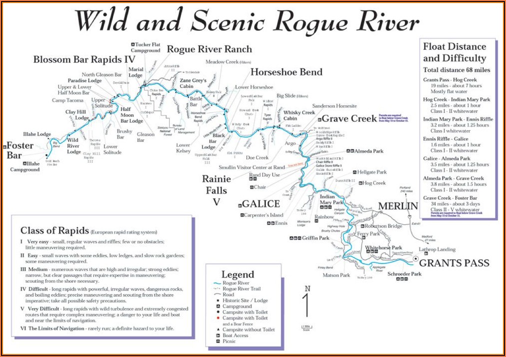 Rogue River Oregon Rafting Map