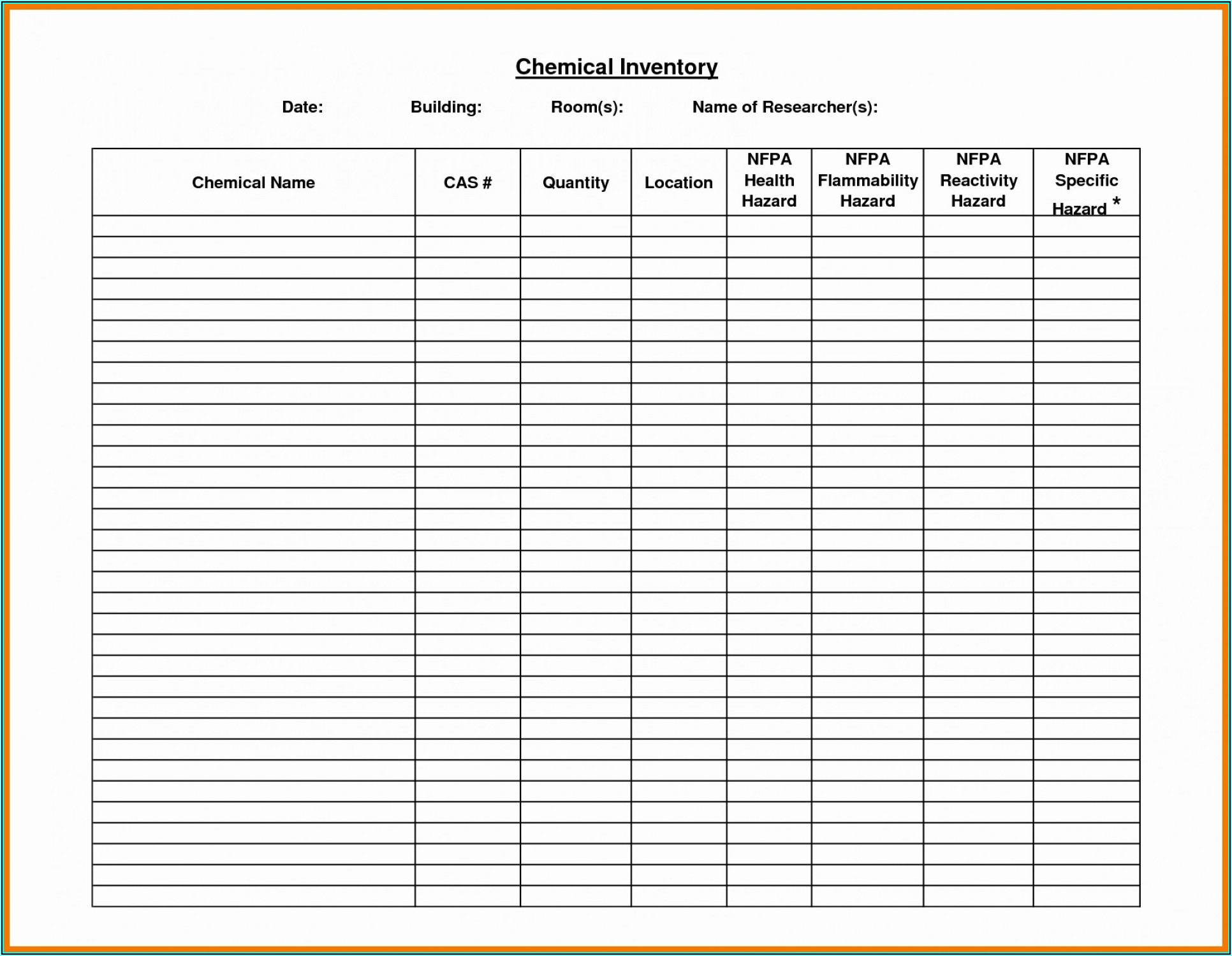 Sample Format Of Office Supplies Inventory
