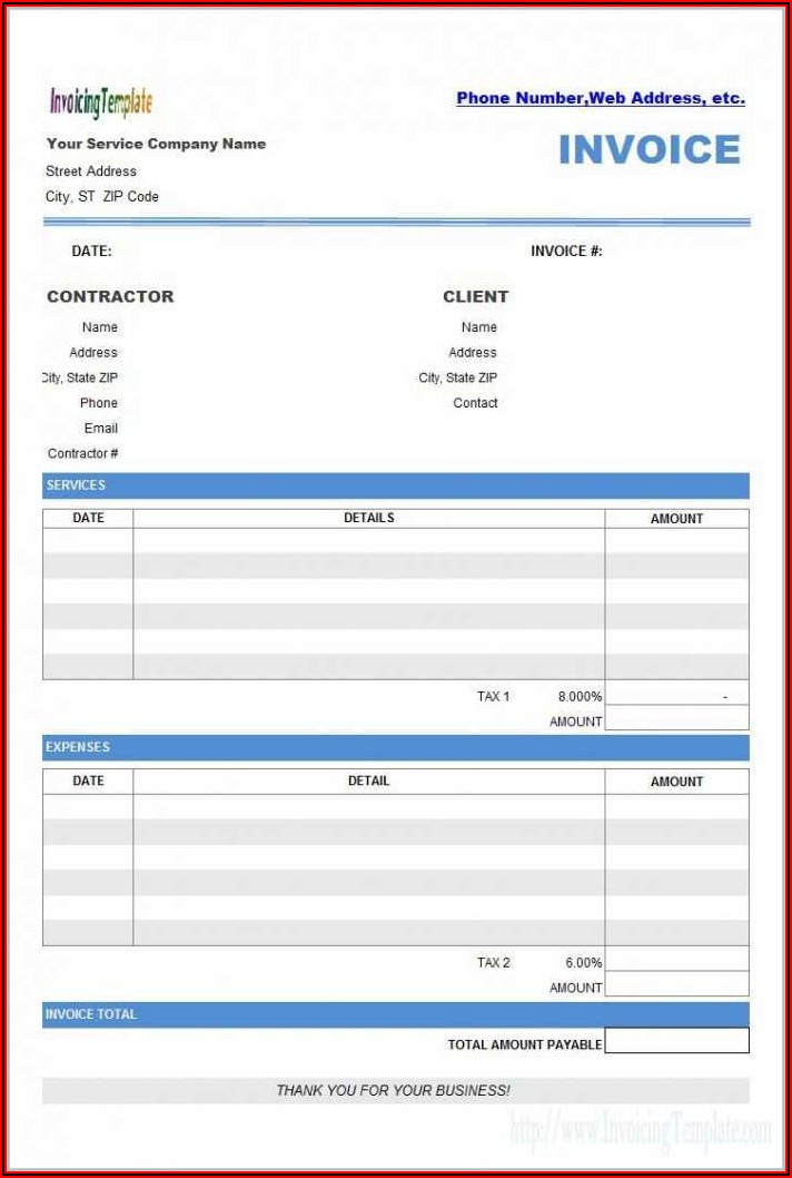 Software Invoice Template Word