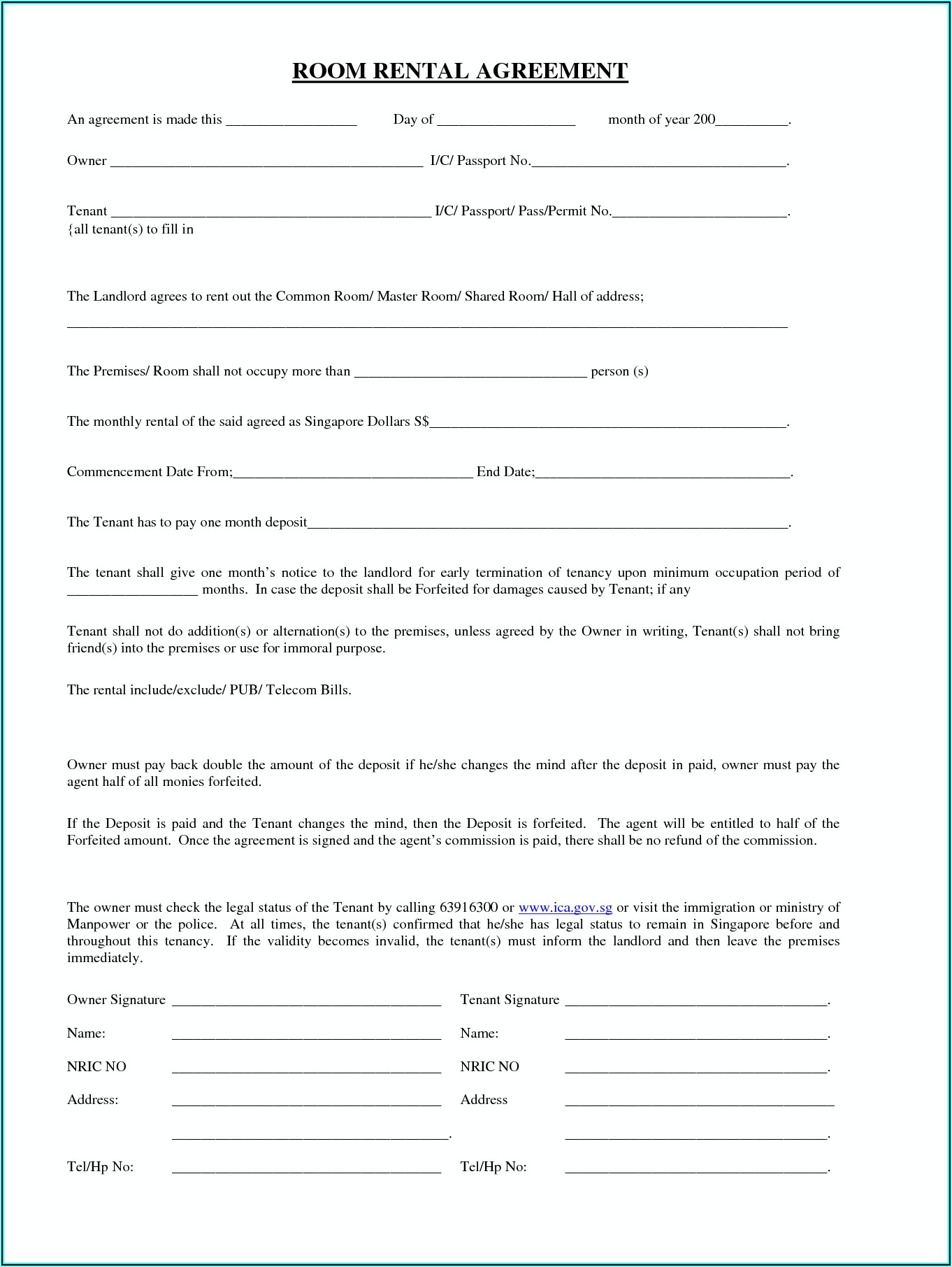 Tenancy Application Form Vic