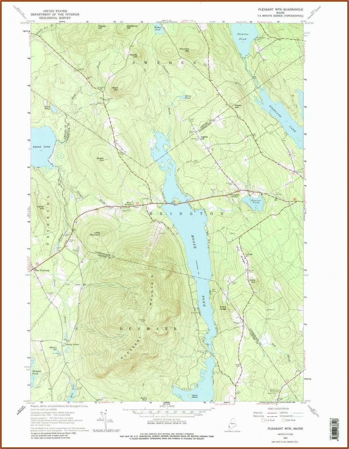 Topographic Map Bridgton Maine