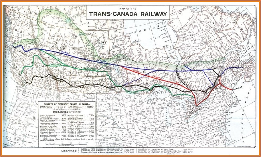 Trans Canada Railway Map