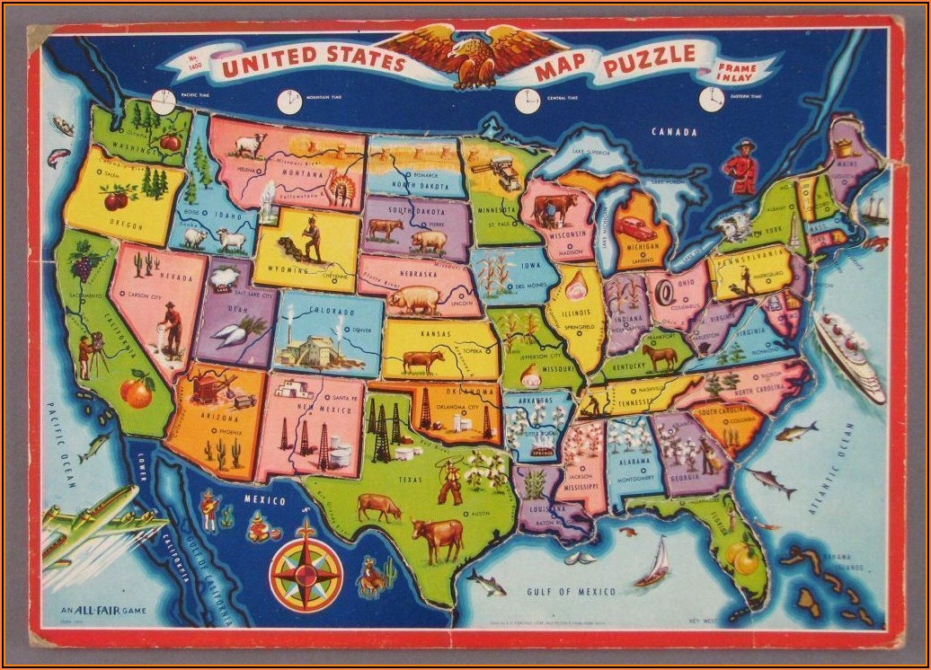 Us State Map Puzzle Game