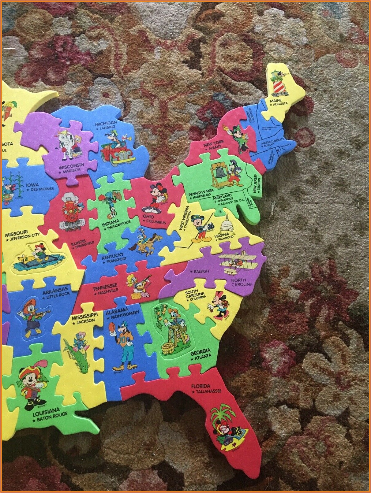 Usa Map Floor Puzzle Foam