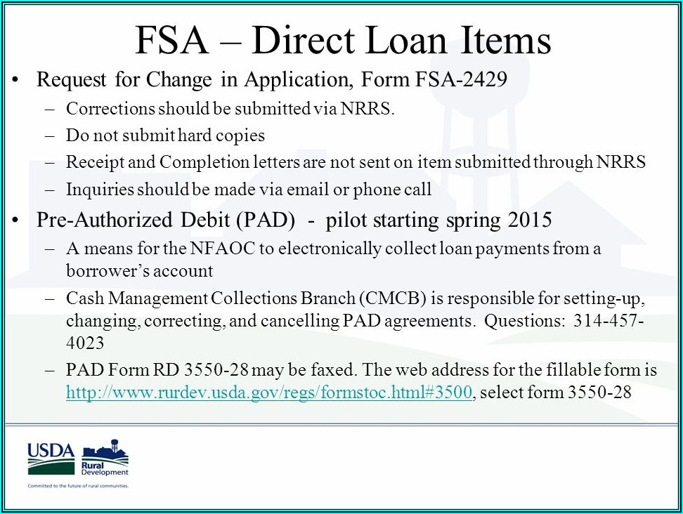 Usda Direct Loan Application Form