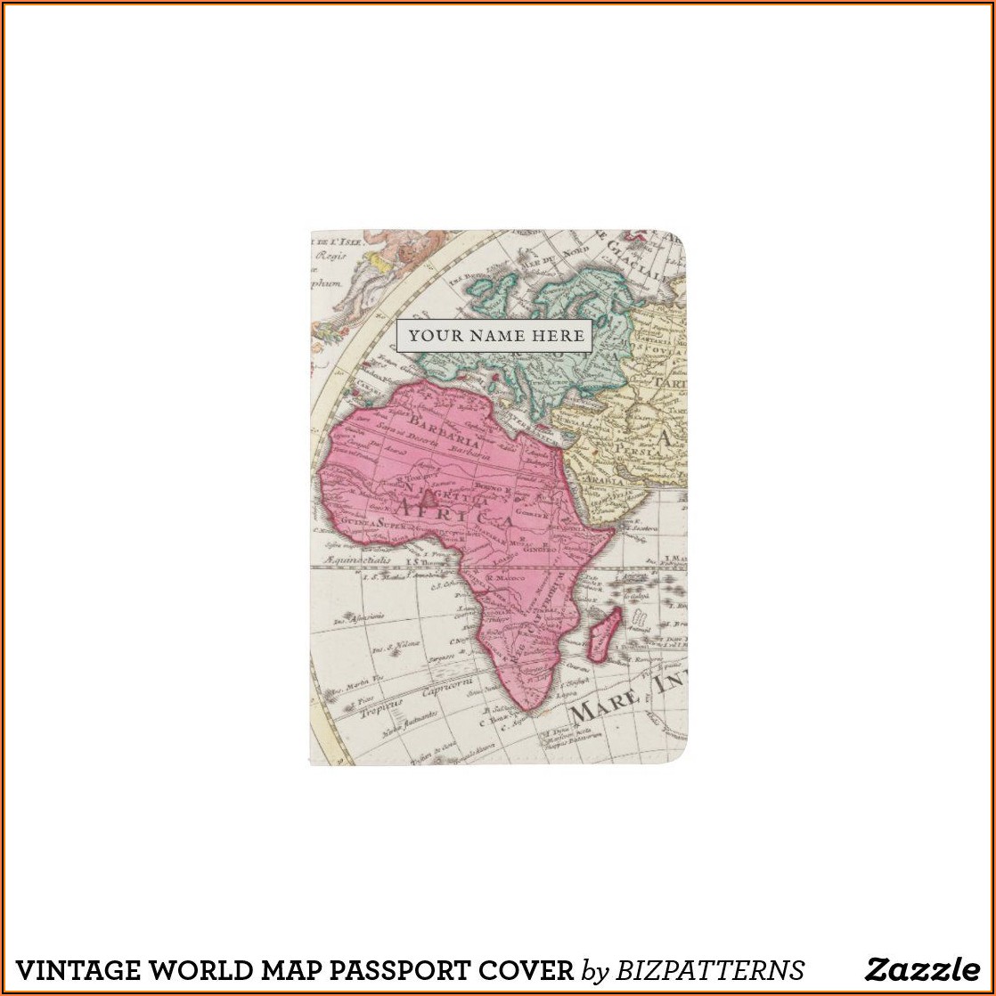 Vintage World Map Passport Cover