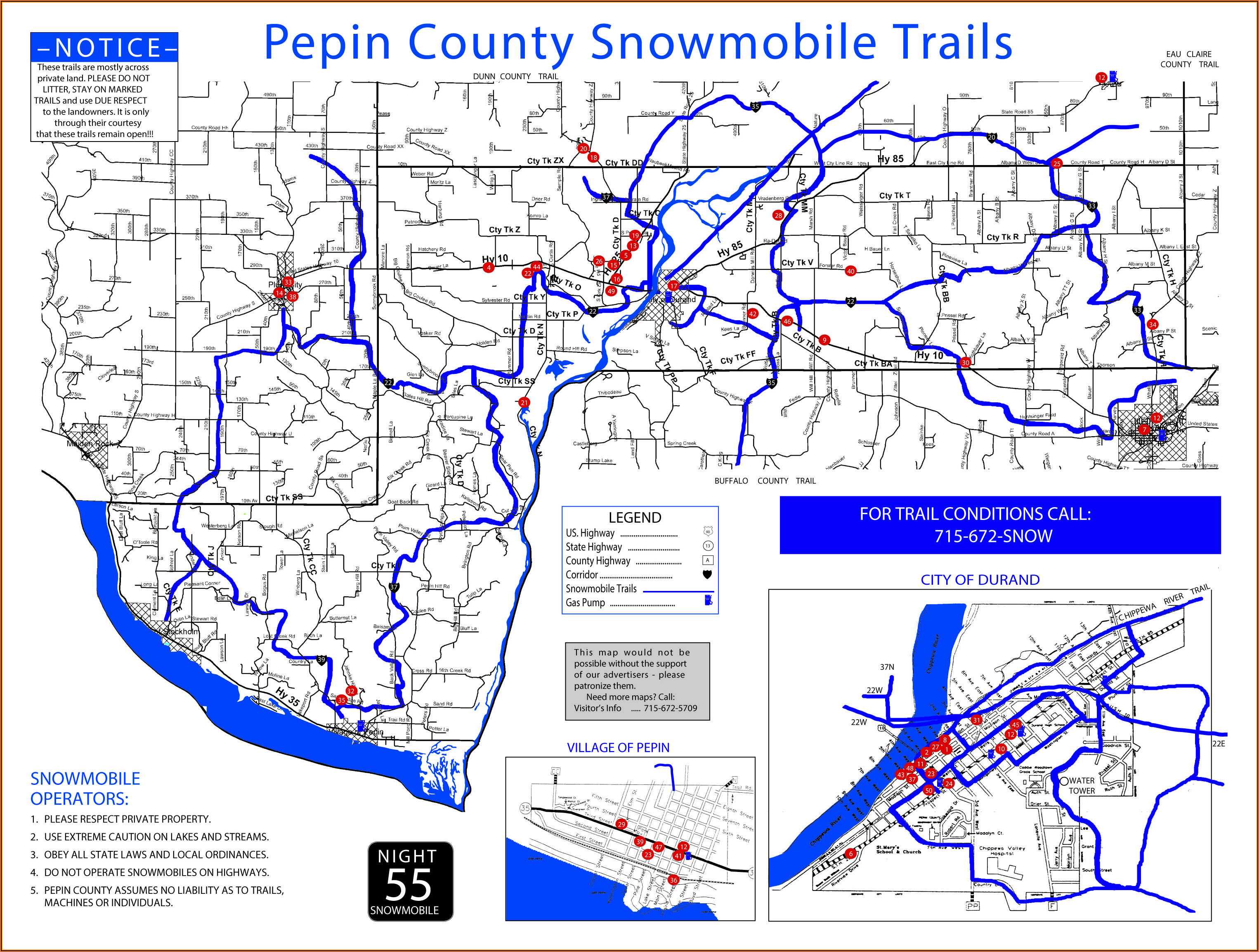 Wisconsin Snowmobile Maps