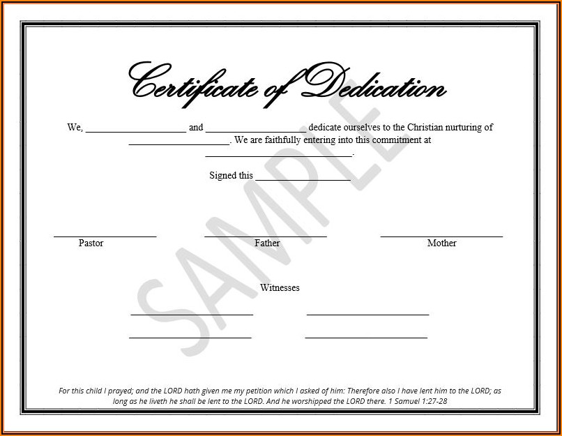Christian Birth Certificate Template