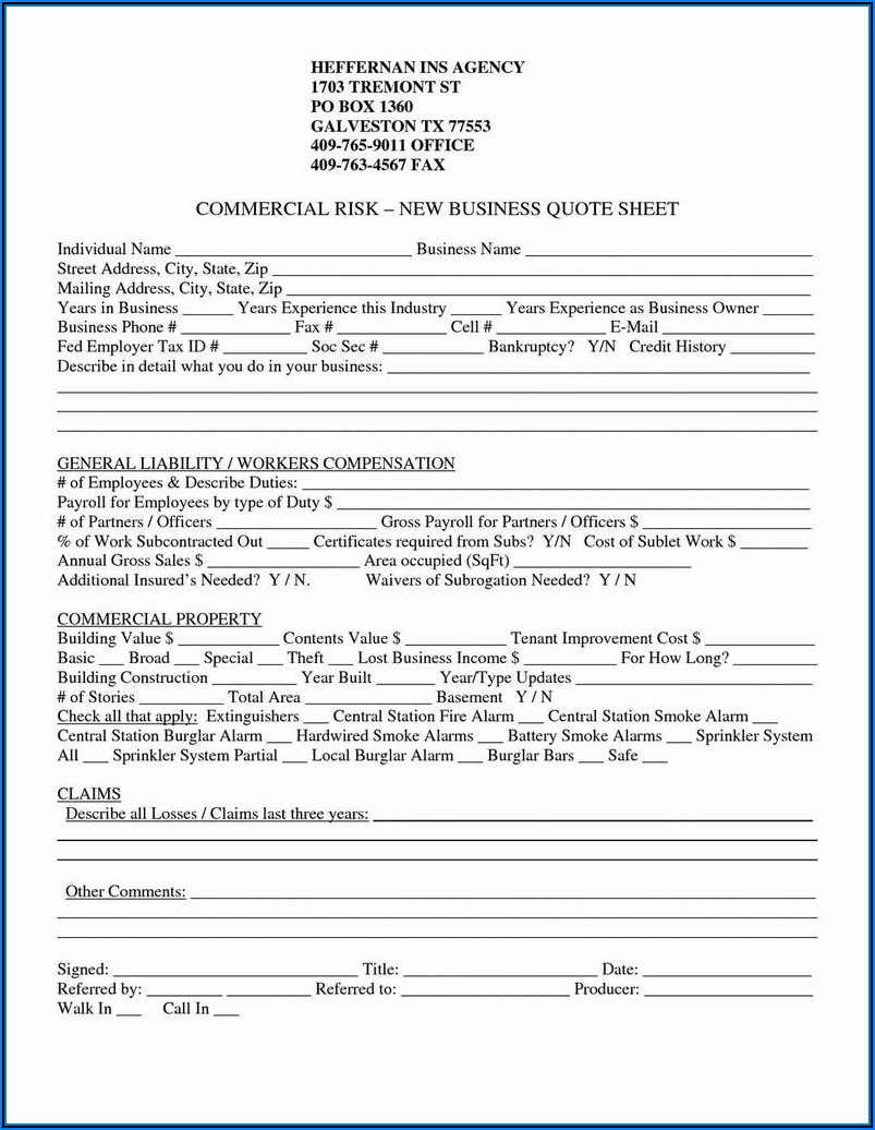 Commercial General Liability Acord Form