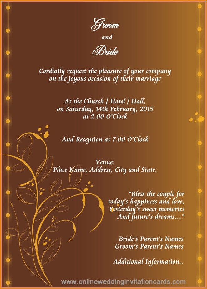 Editable Wedding Invitation Cards Templates Free Download