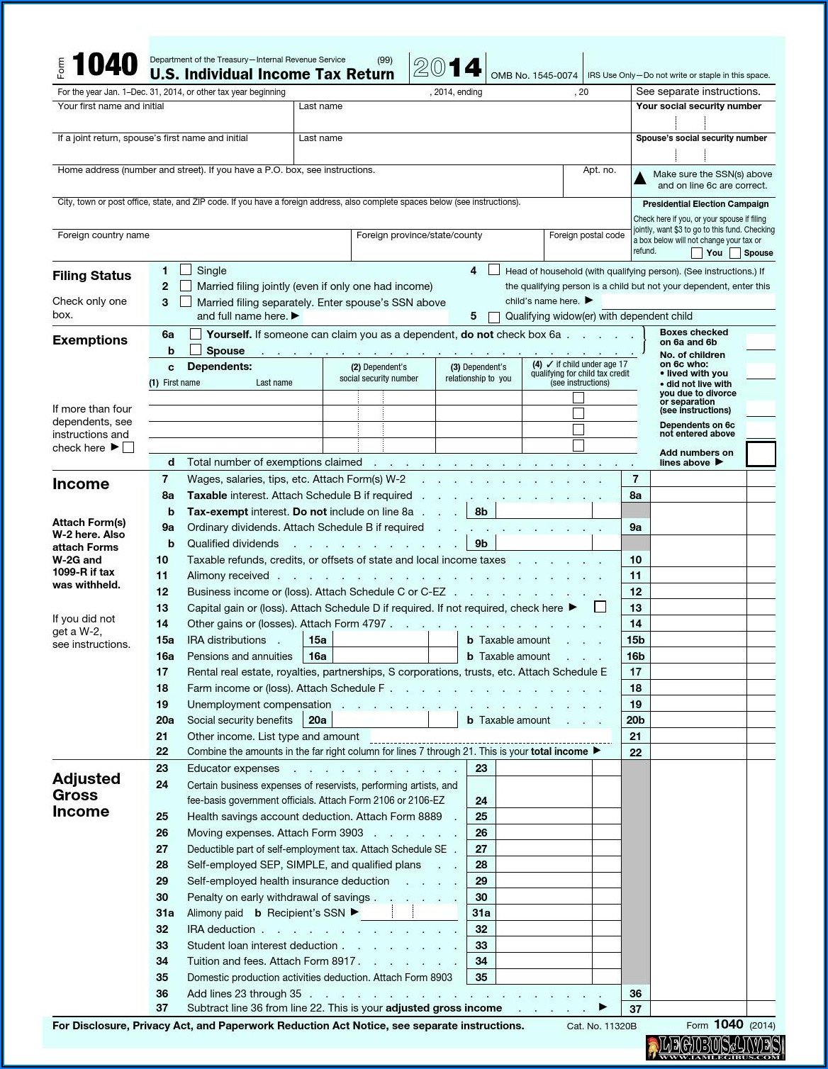 Federal Tax Return Forms 1040a