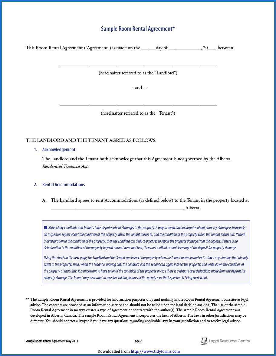 Free Alberta Tenancy Agreement Form
